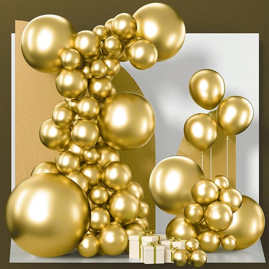 Gold Balloons 100pcs Different Sizes of 36 18 12 10 5 Inch