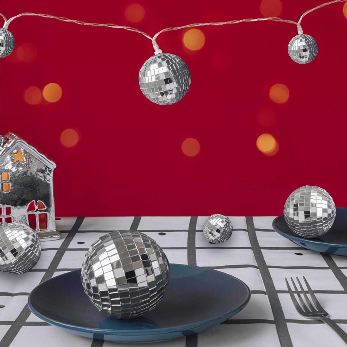 108 PCS Disco Ball Cake Ornaments Reflective Mirror Ball 70s Themed