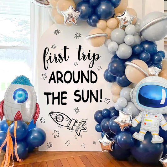 Outer Space First Birthday Party Decorations Sign for Backdrop First