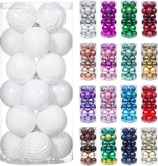 24ct Christmas Ball Ornaments Shatterproof Xmas Tree Hanging