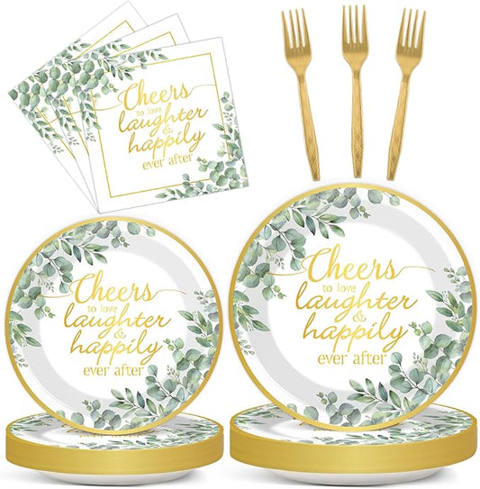 96Pcs Eucalyptus Leaves Bridal Shower Party Supplies Cheer to Love