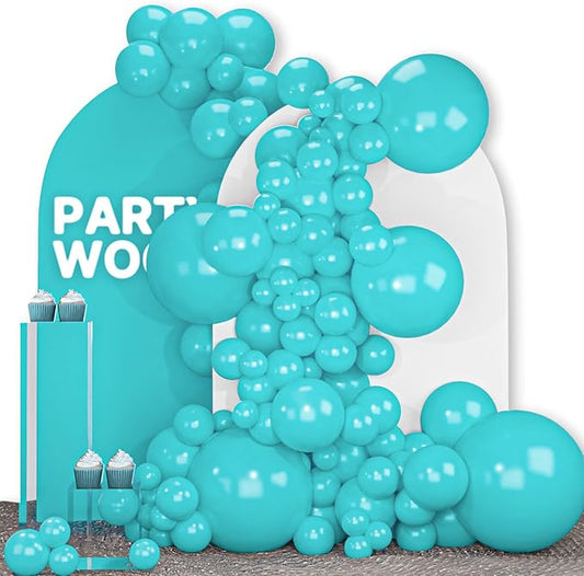 PartyWoo Teal Balloons 100pcs Different Sizes Pack of 18 12 10 5 Inch
