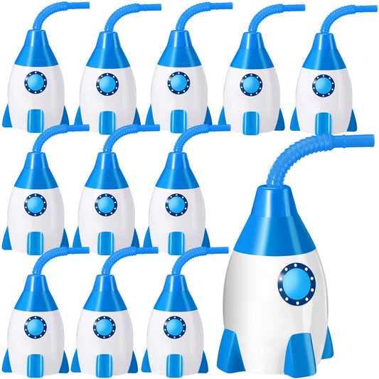 Tanlade Space Cups Bulk Plastic Rocket Shape Cups 4.3 x 3.2 inches Blu