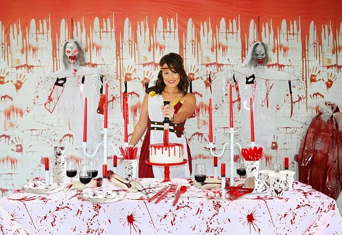 Halloween Party Supplies Dinnerware Decorations Bloody Zombie