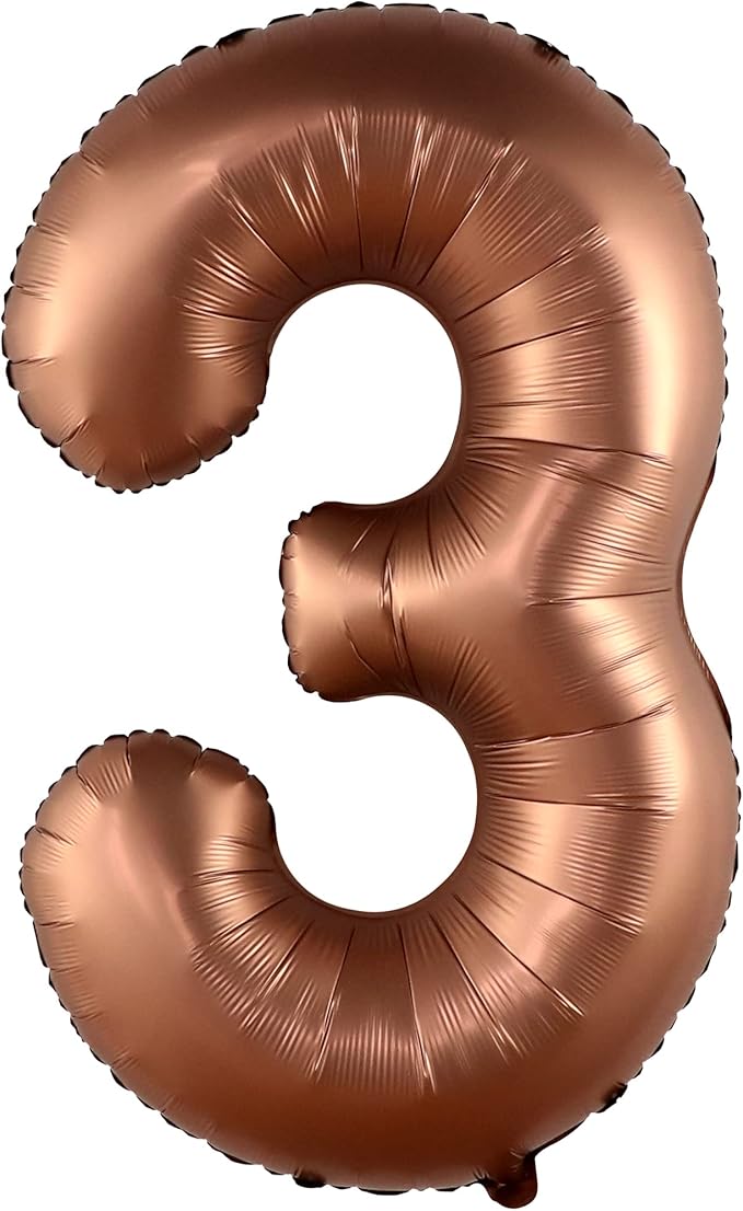 KatchOn, Coffee Brown Number 3 Balloon - 40 Inch | Big Brown 3