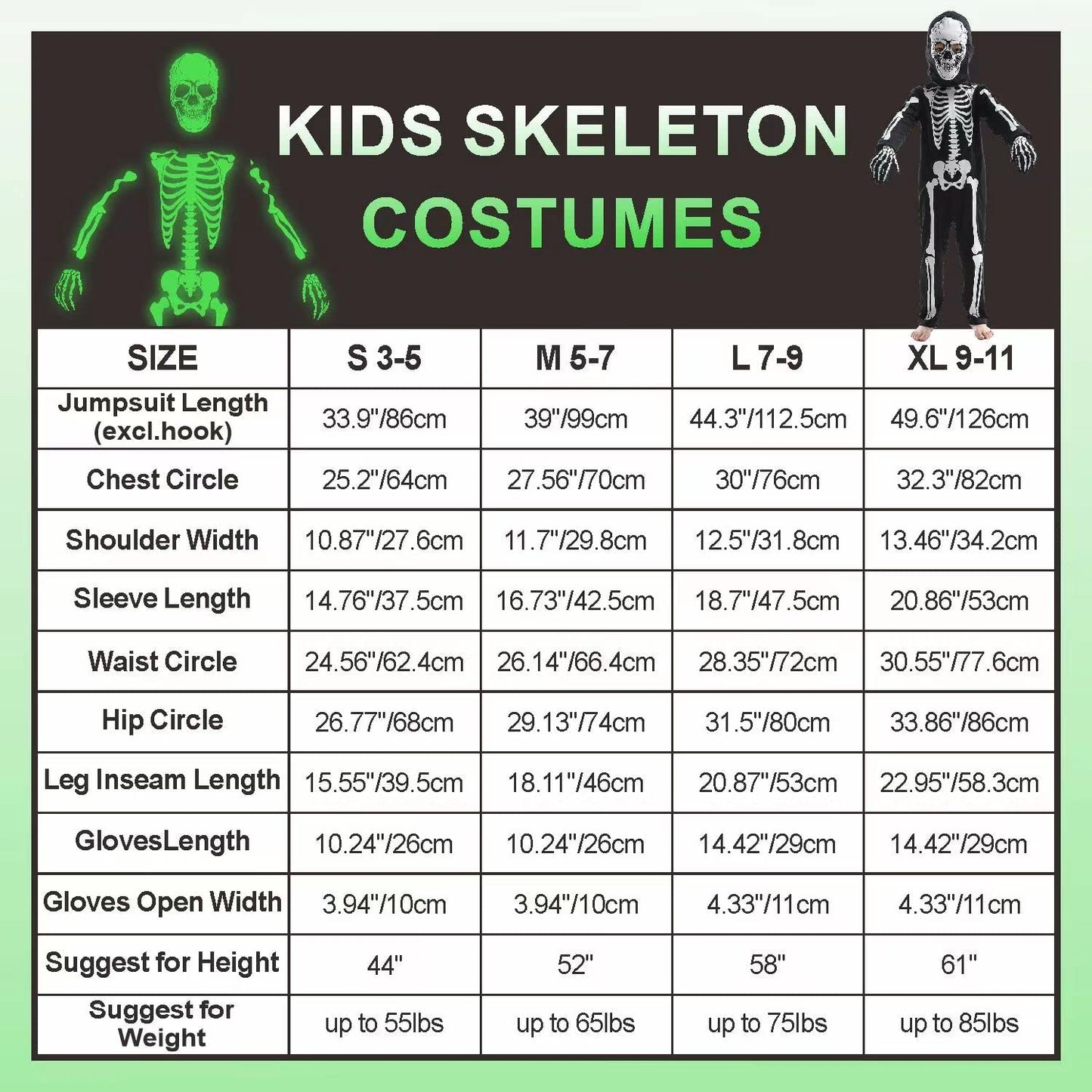 Sincere Party Glow In the Dark Skeleton White Bones Skeleton Costume