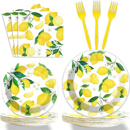 96 Pcs Lemon Party Yellow Lemons Summer Party Decoration For