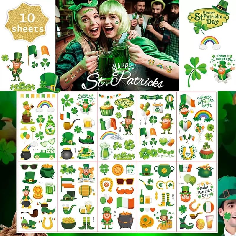 124Pcs St Patrick's Day Party Favor Set St Patricks Day Decorations