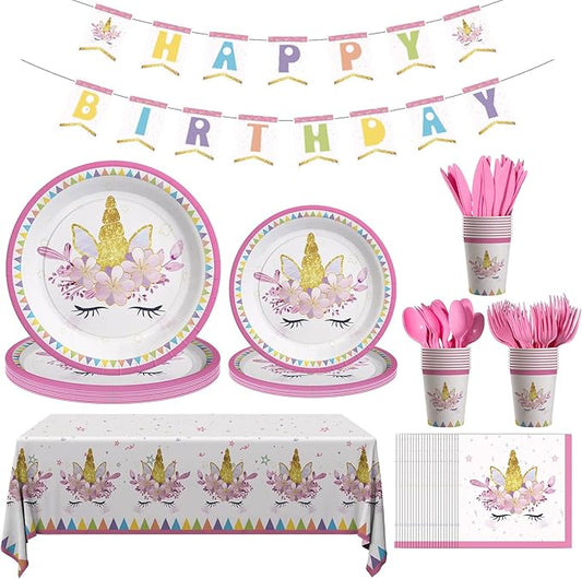 Unicorn Birthday Decorations for Girls 170 Pcs Unicorn Party