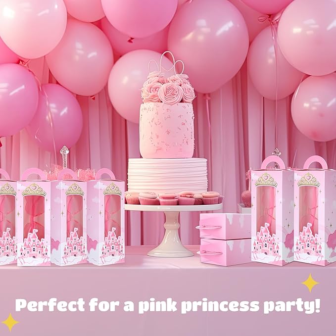 32 Pieces Princess Birthday Party Decorations Includes Pink Princess