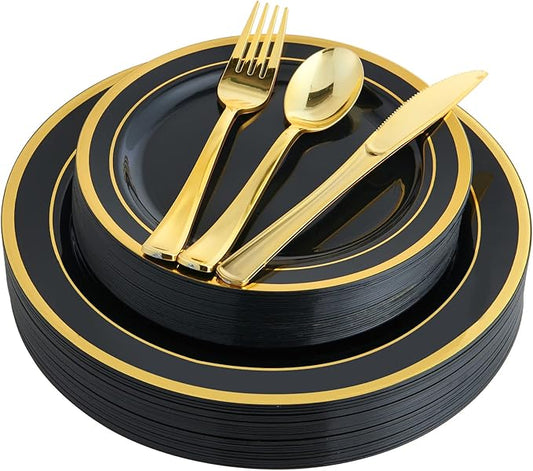 125 Count Halloween Dinner Plastic Plates Include 25 Disposable