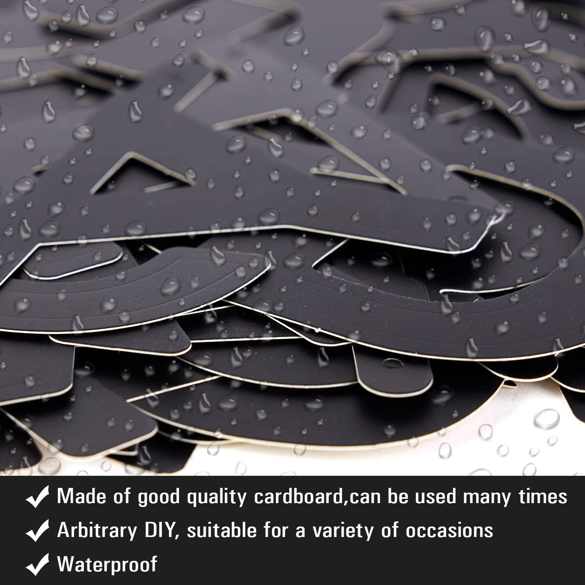 SUNBEAUTY 146 Pcs Black DIY Make Your Own Banner Customizable Letters