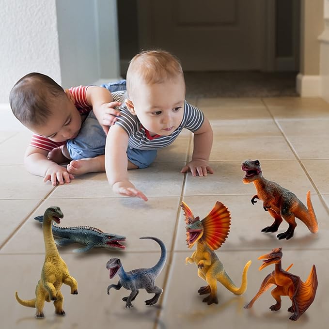 SIENON 6Pack 6.3 Inch Jurassic Dinosaur Toy Figures Realistic Dino