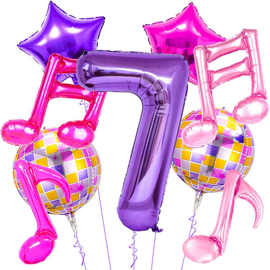 9Pcs Kpop Birthday Decorations - Kpop Music Balloons Hot Pink Mus 7