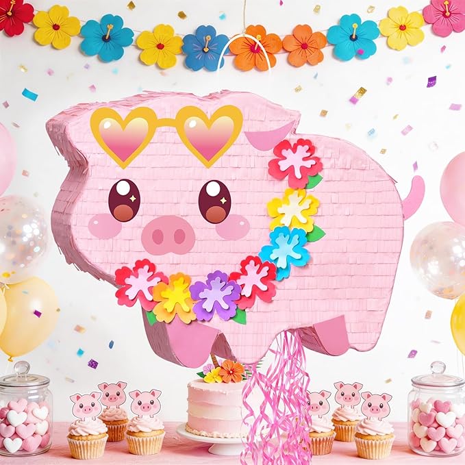 WERNNSAI Piglet Piñata - Farm Party Decorations Hawaiian Pig Piñata