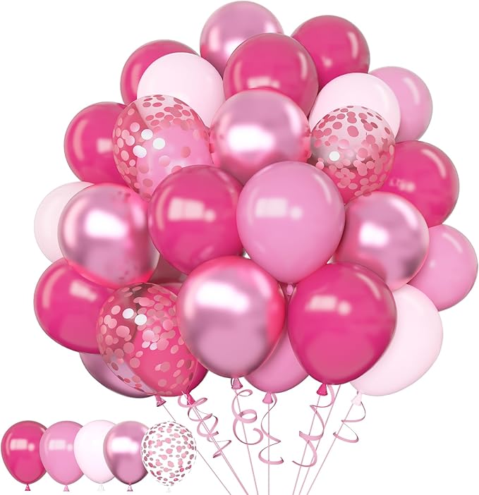 Amandir 153 Pcs Pink Balloon Arch Garland Kit, Different Sizes 18 12