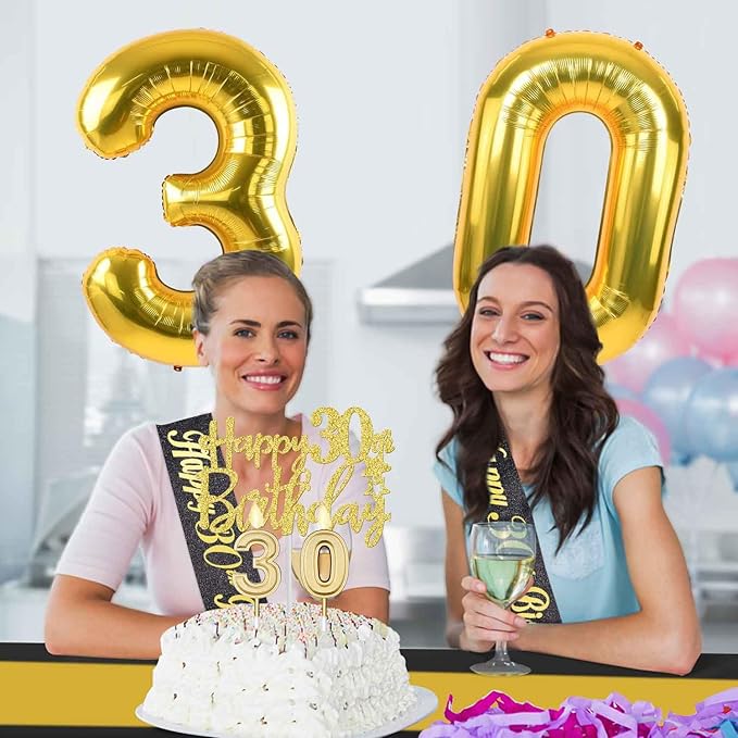 30th Birthday Decorations for Him Her with 30th Birthday Banner
