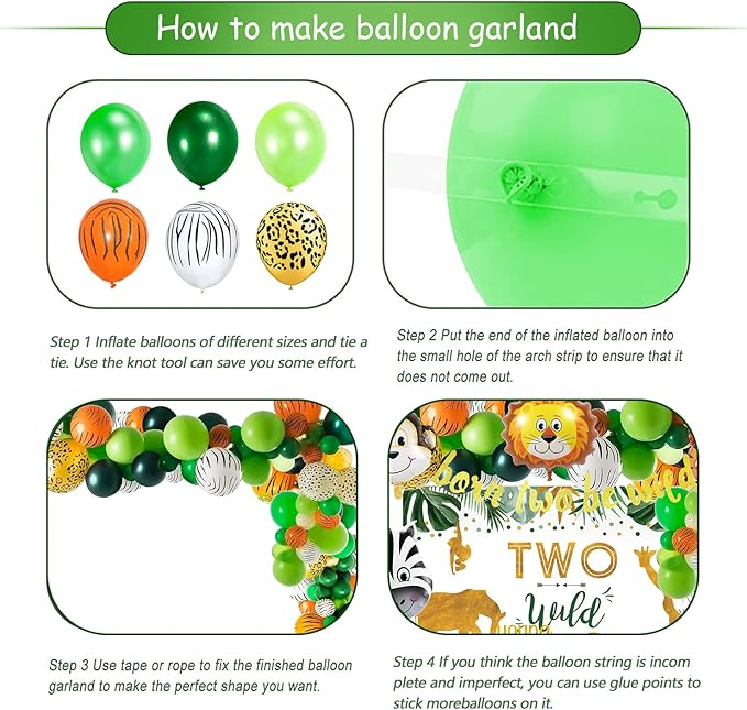 Two Wild Birthday Decorations Safari Jungle Theme 2nd Birthday Party
