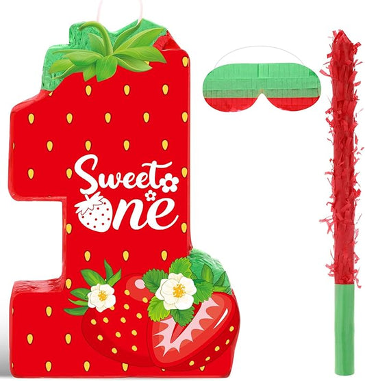Strawberry 1st Birthday Piñata Strawberry Piñata Summer Berry Piñata