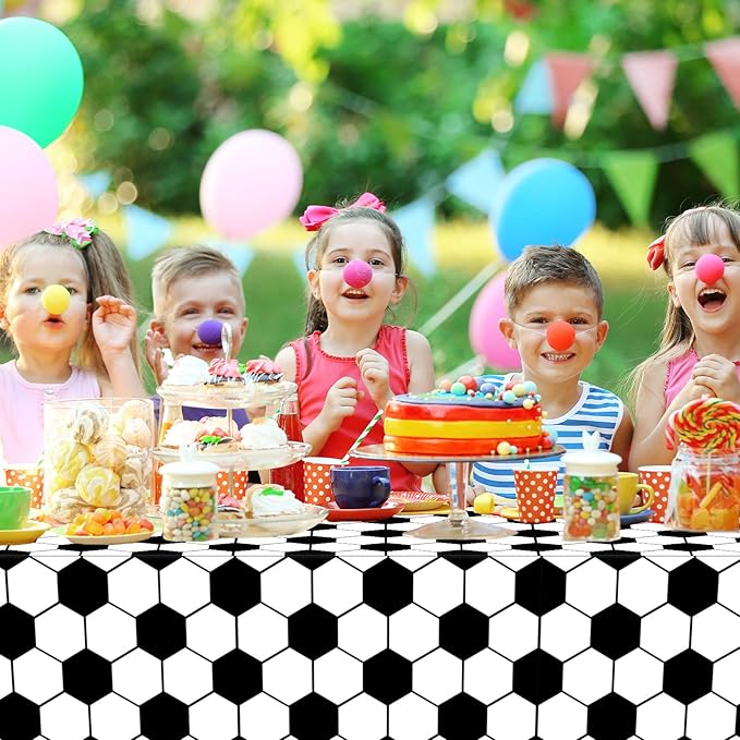 Tevxj 3 Pieces Soccer Party Tablecloths for Soccer Birthday