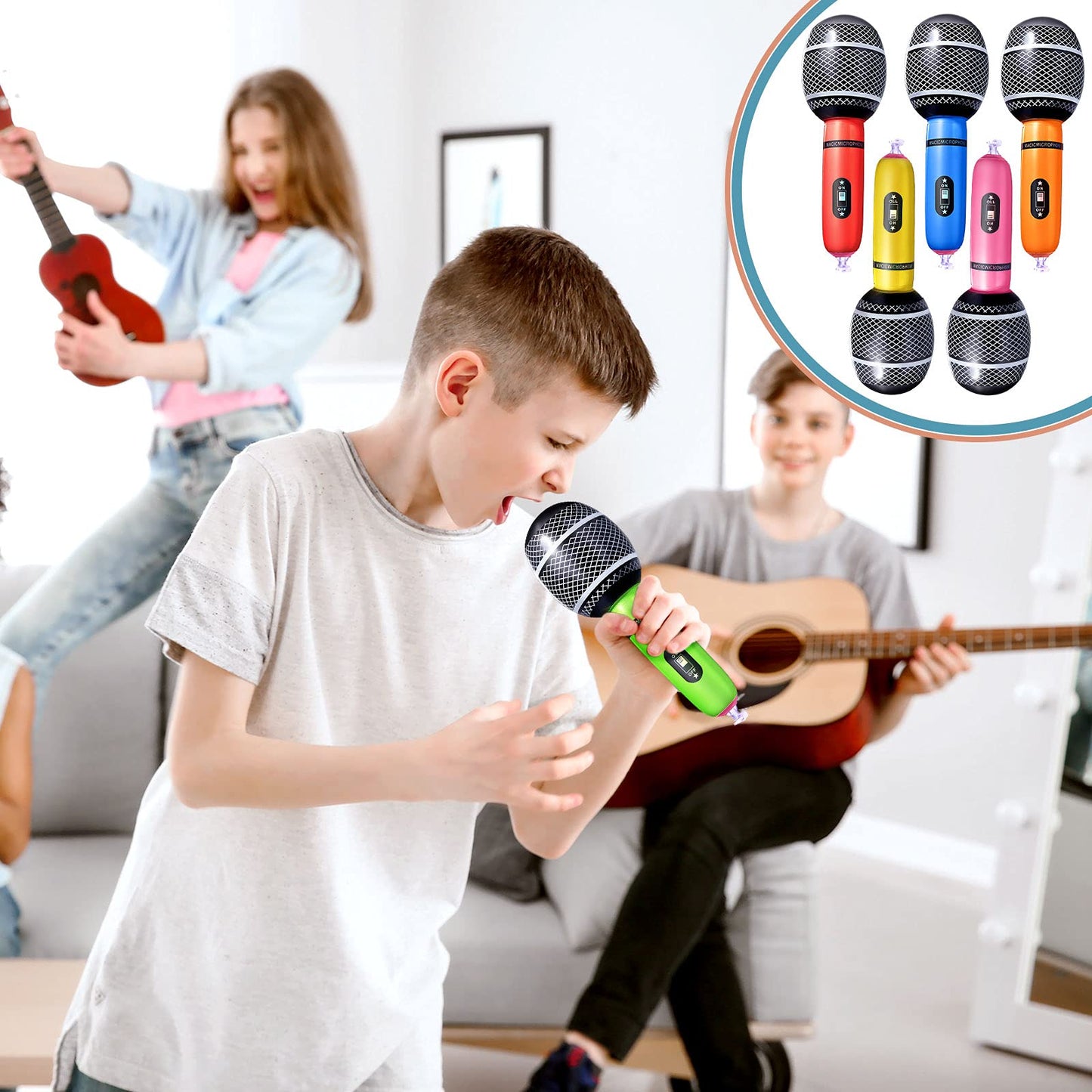 Zhanmai Inflatable Microphones Assorted Colors Inflatable Microphone