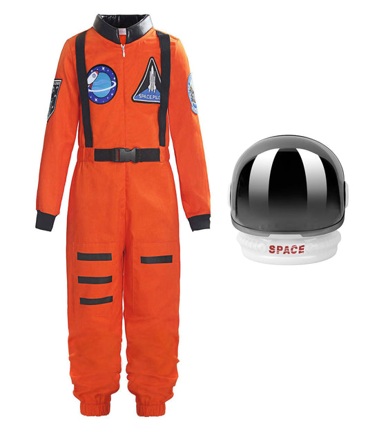 ReliBeauty kids girls boys Astronaut Costume with Space Helmet,5-6/110