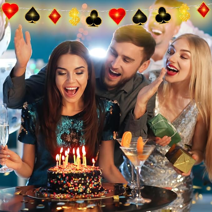 Casino Theme Party Decorations Las Vegas Party Supplies 20 LED 10 ft