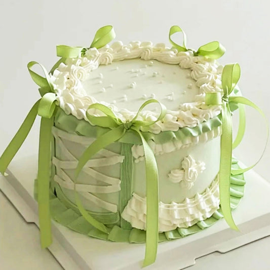 12 PCS Green Bow Cake Topper Coquette Ribbons Bows Cake for Decorating