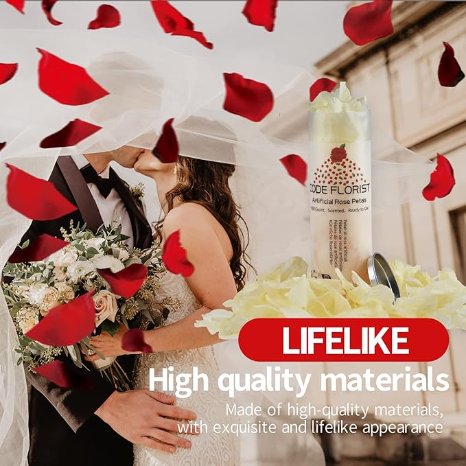 CODE FLORIST 1500 PCS Champagne Silk Rose Petals for Valentine's