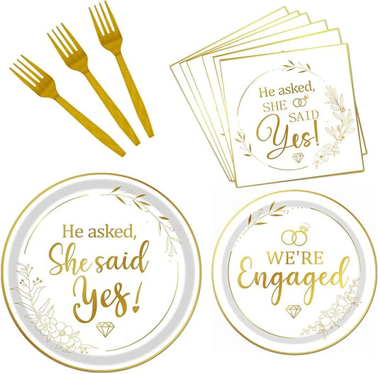 She Said Yes Decorations 96PCS Engagement Party Decorations He Asked