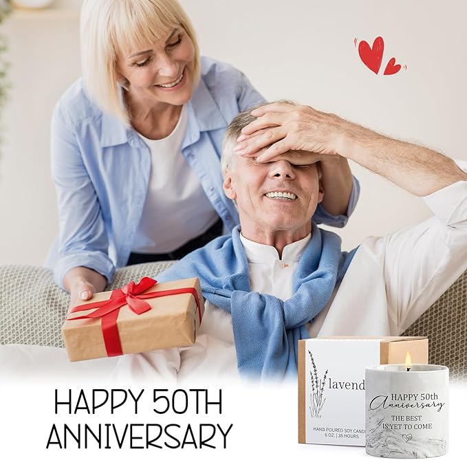 50th Anniversary Candle for Couples 50th Golden Anniversary Wedding