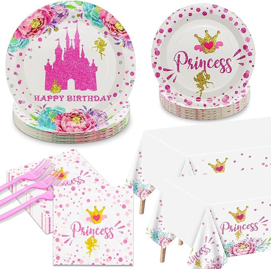 Princess Party Decorations 162pcs Castle Decorations Including Pink
