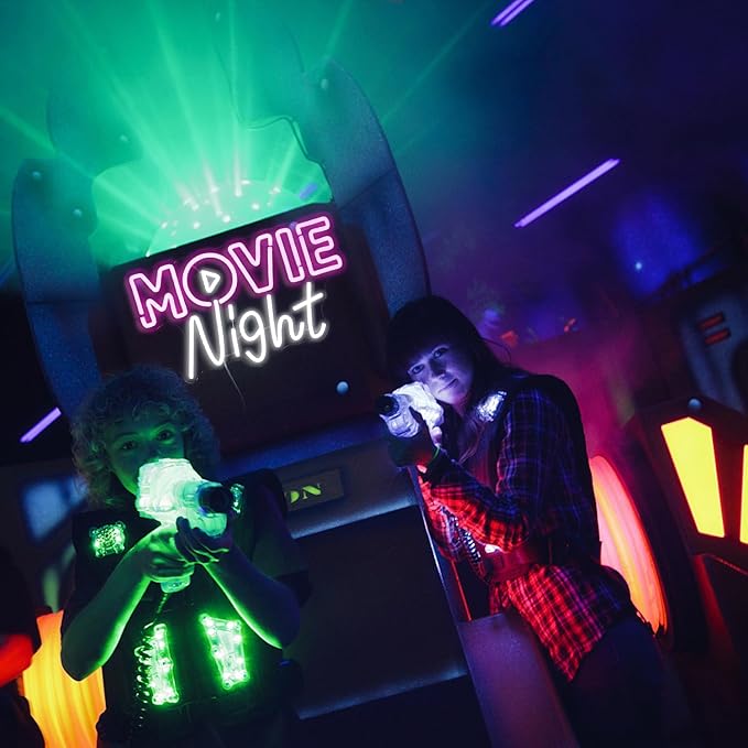 Movie Night Neon Sign LED Pink White Neon Light for Wall Decor