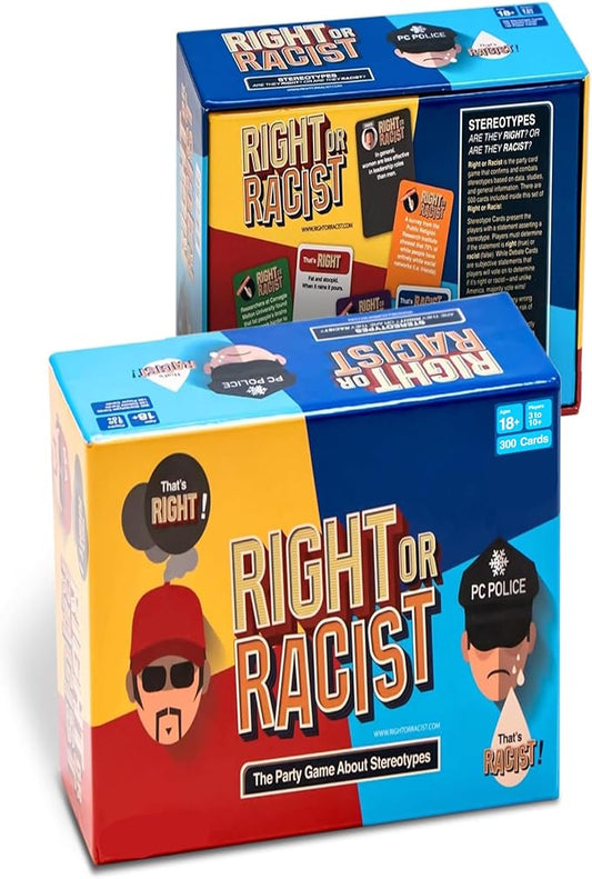 Right or Racist, Card Game, Gag Gift with Hundreds of Trivia and