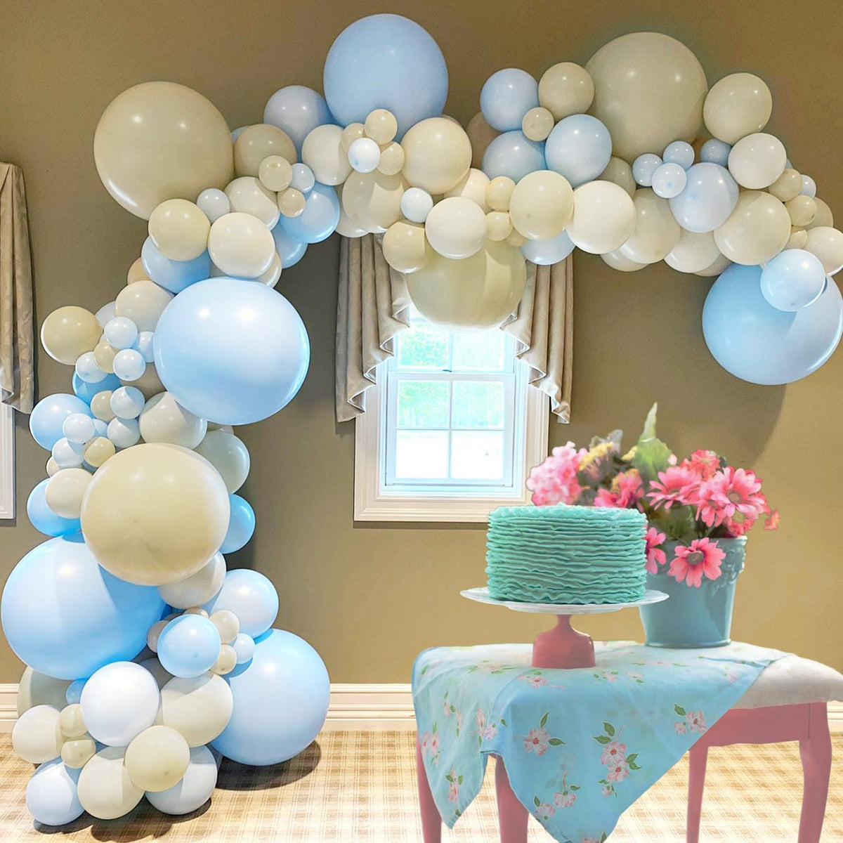 145pcs Sand White Balloon Garland Kit Different Sizes of 18 12 10 5
