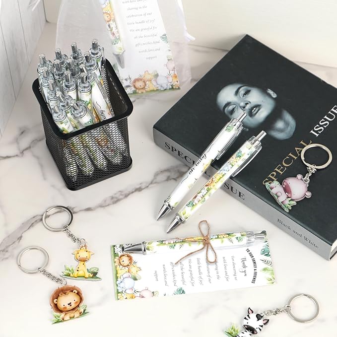 289 Pieces Baby Shower Gifts for Guest Safari Ballpoint Pens and