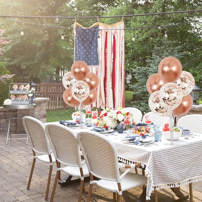 4 Set Rose Gold Balloon Centerpiece for Table Balloons Stand Kit for