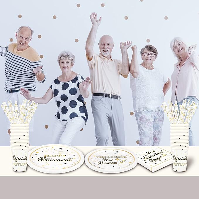 Retirement Party Supplies Decorations Happy Retirement Paper Plates