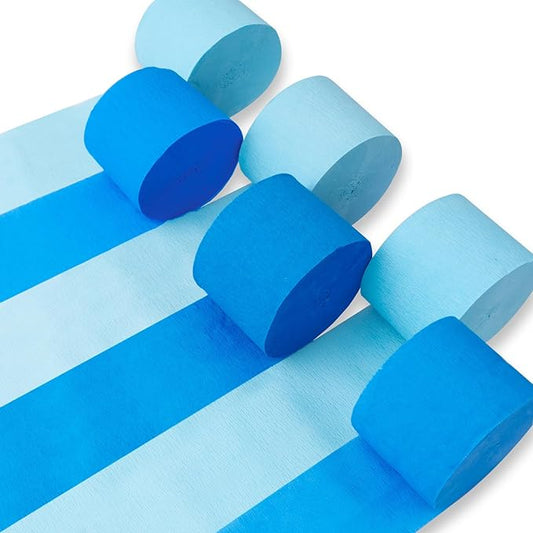 Blue Crepe Paper Streamers 6pcs 492ft Pack of Light Sky Blue