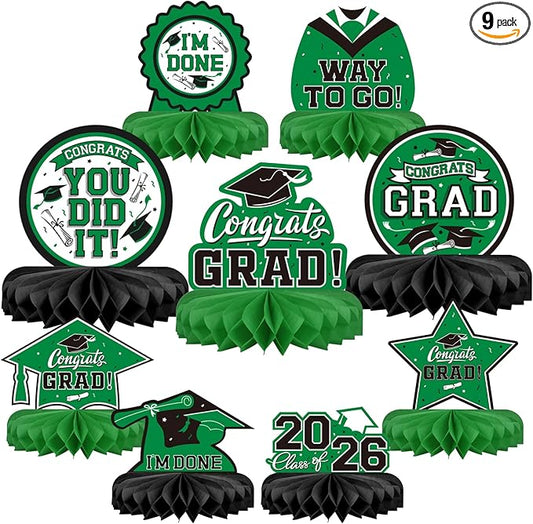 Gatherfun 9PCS Graduation Party Decorations Class of 2026 Congrats