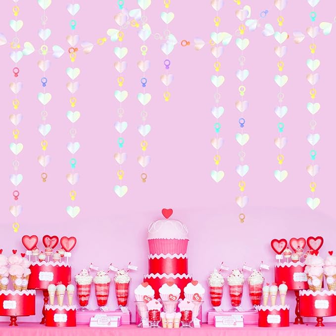 Engagement Bachelorette Party-Decorations Iridescent Heart-Ring