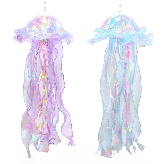Glitter Iridescent Jellyfish Hanging Decor Blue Purple Jellyfish Kit