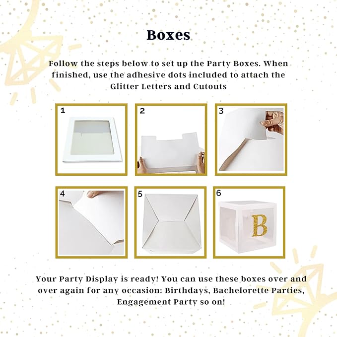 248 Pc Premium Engagement Party Decorations Gold and White Bridal