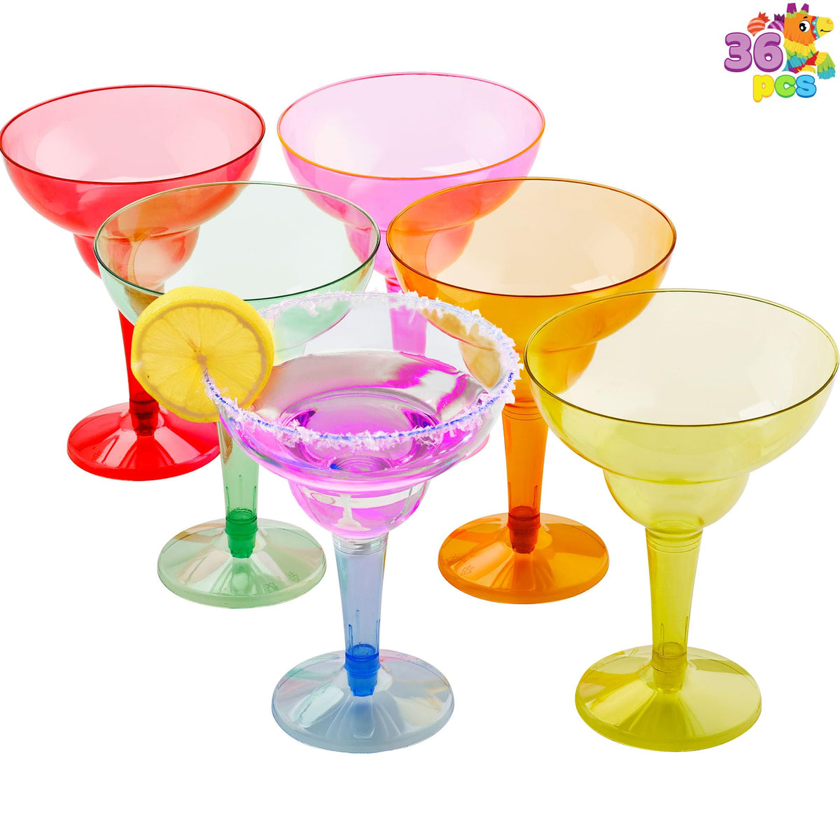 36 Packs Plastic Margarita Glasses Cups 12 oz Disposable Cinco
