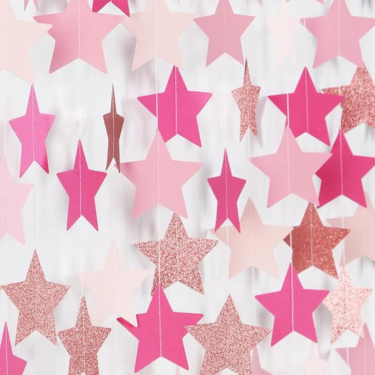 Hot Pink Rose Gold Party Decorations Garland 62ft Twinkle Little