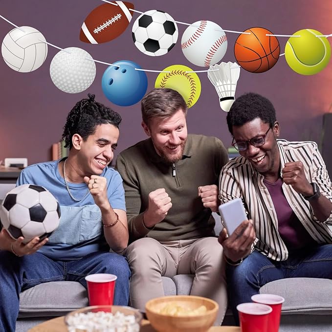Hooqict Sports Themed Party Decorations Happy Birthday Banner