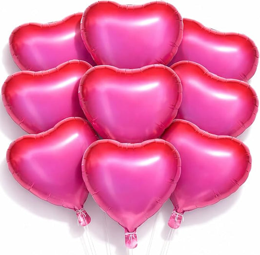 Happy Valentine's Day Balloons Set Pack Of 8 Pink Heart Shaped