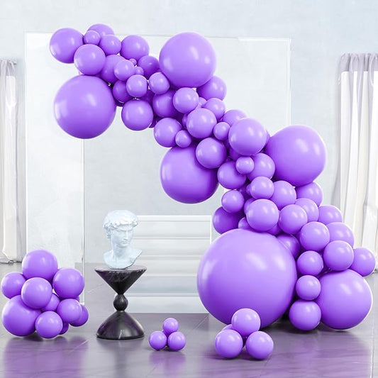 PartyWoo Purple Balloons 100 pcs Different Sizes of 36 18 12 10 5