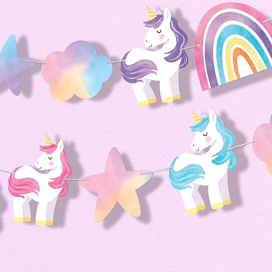 Big Dot of Happiness Unicorn Garland Banner Rainbow Birthday Party