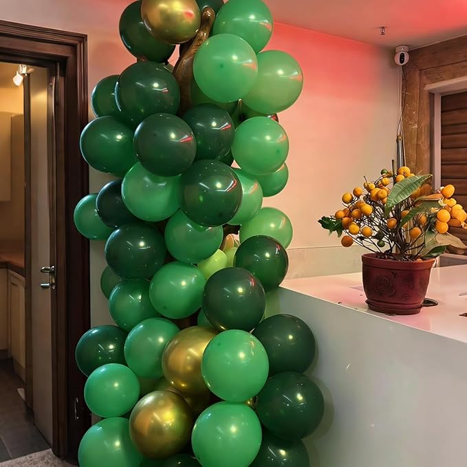 Green Balloons, 67pcs 12 Inch Metallic Green Dark Green Lime
